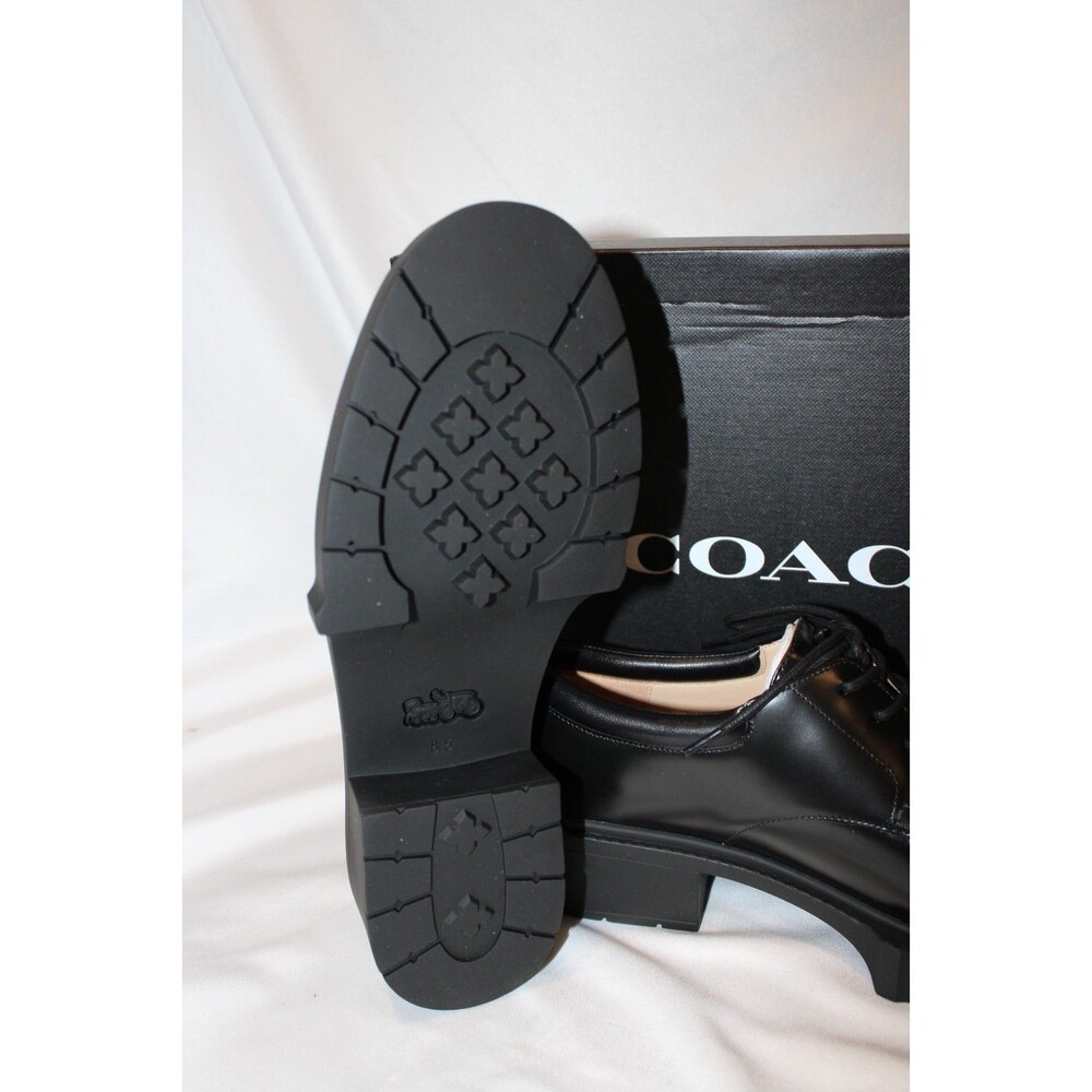 Coach Women's Lyla Platform Leather Oxfords Black Leather NIB‎ - Picture 9 of 9